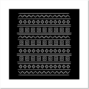 African pattern - Black background Posters and Art